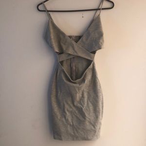 Cut-It Out Grey Mini Dress